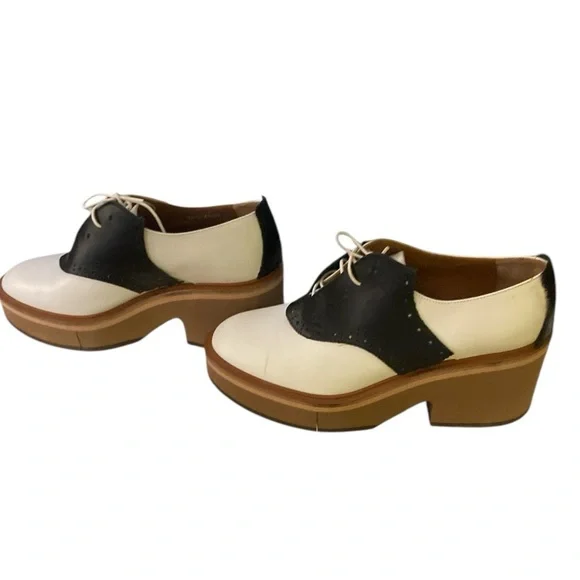 Robert Clergerie Black and White Platform Saddle Shoes- Fantastic! Size 39.5 - Picture 2 of 15